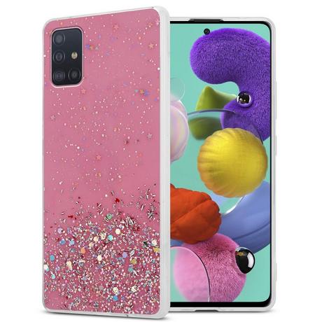 Cadorabo  Hülle für Samsung Galaxy A51 5G TPU Silikon mit funkelnden Glitter 