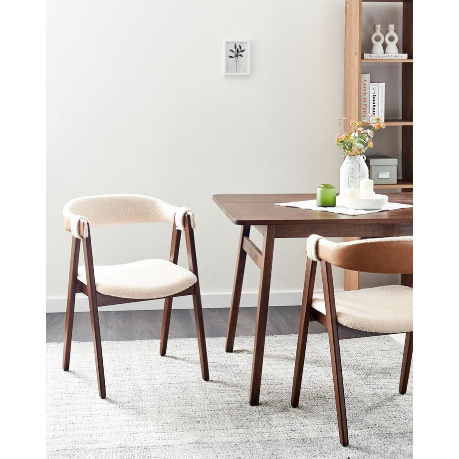 Beliani Esszimmerstuhl 2er Set aus Bouclé  DAY  