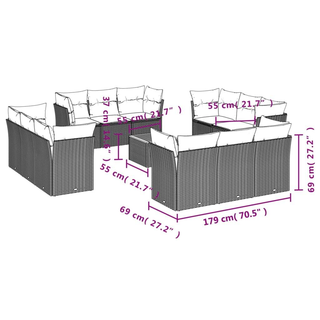 VidaXL Ensemble de canapés de jardin rotin synthétique  