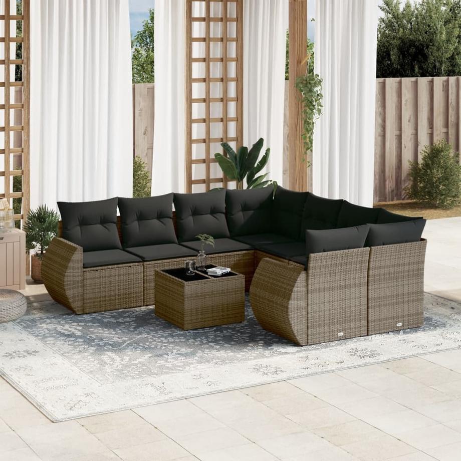 VidaXL set divano da giardino Polirattan  