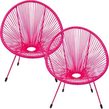 Fauteuil Acapulco Mono rose (lot de 2)