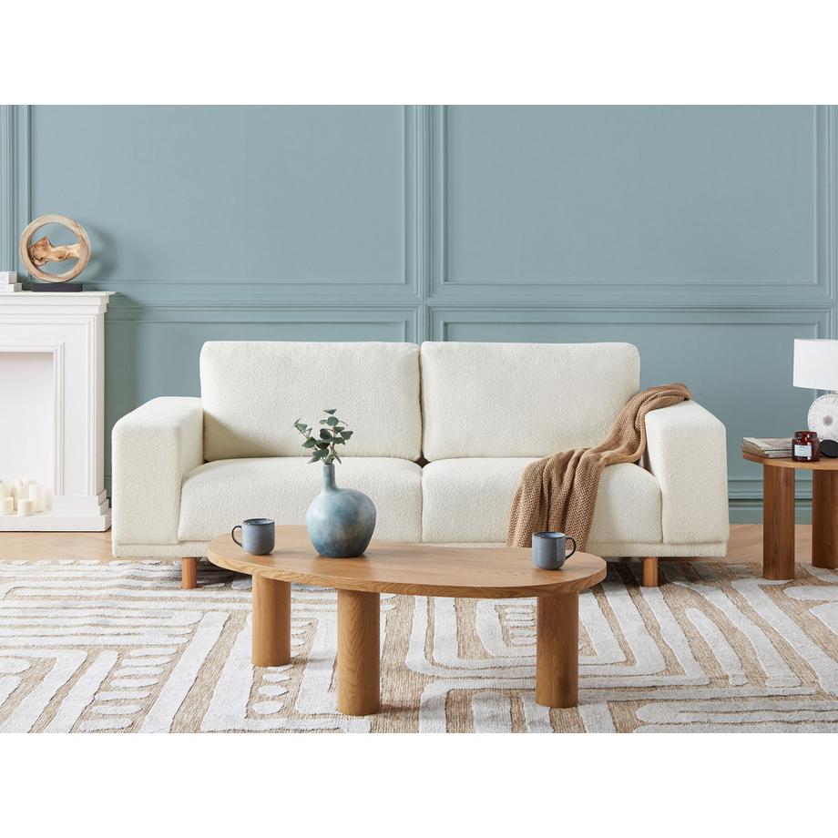 Beliani Canapé 3 places en Bouclé Rétro NIVALA  