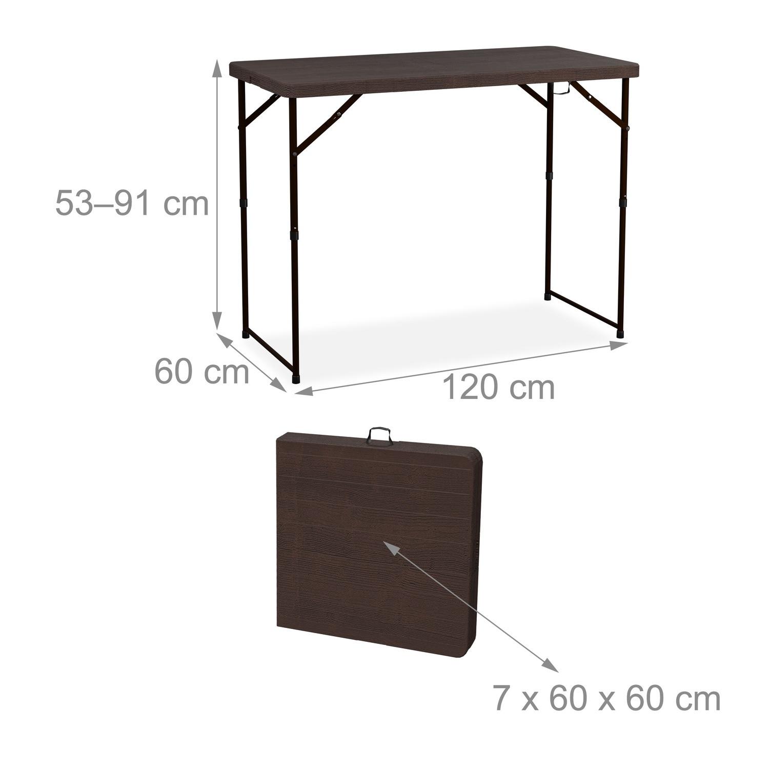 B2X Table de jardin pliante, réglable en hauteur  