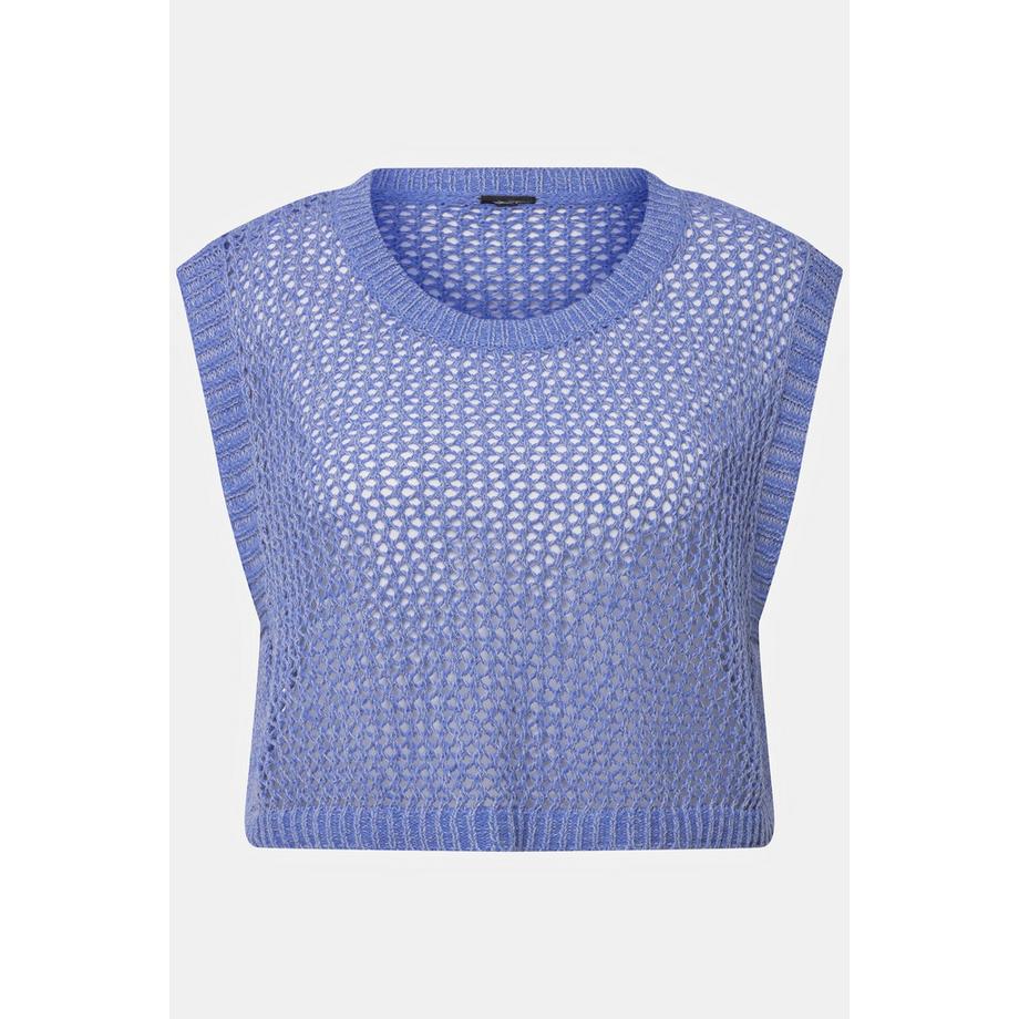 Ulla Popken Débardeur en maille court col rond sans manches  