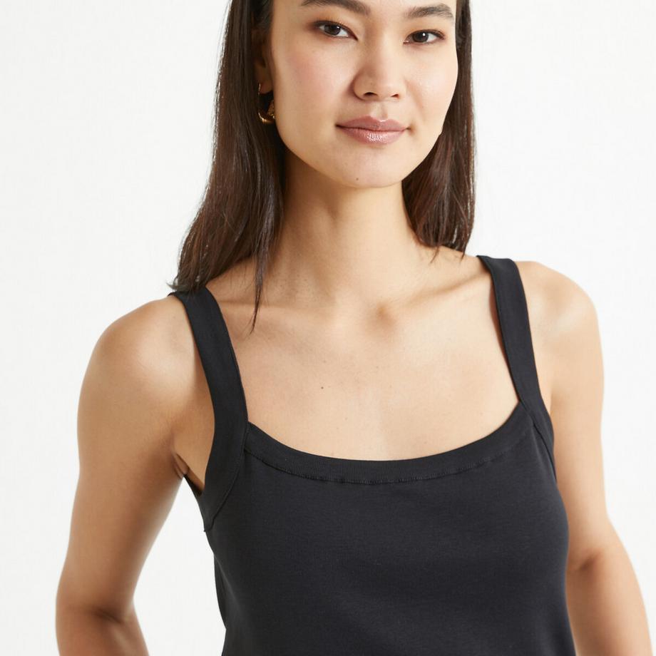 La Redoute Collections Top côtelé sans manches encolure dégagée  