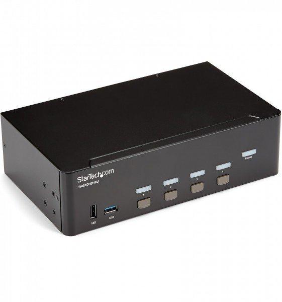 STARTECH.COM  Switch KVM double affichage HDMI 4K 30 Hz à 4 ports avec hub USB intégré 