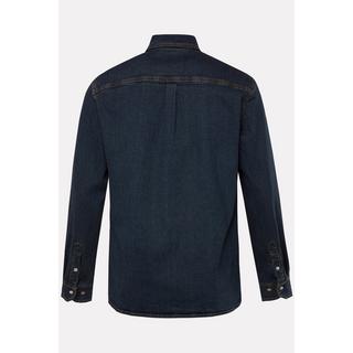 JP1880  Chemise en jean à manches longues, style vintage, col Kent et coupe Modern Fit - jusqu'au 8&nbsp;XL 