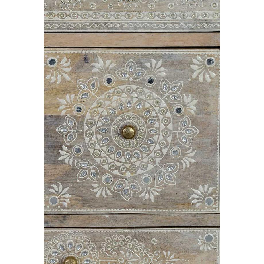 mutoni Table de nuit mangue naturel-blanc  