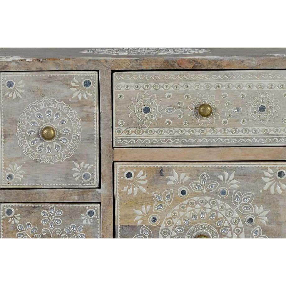 mutoni Table de nuit mangue naturel-blanc  