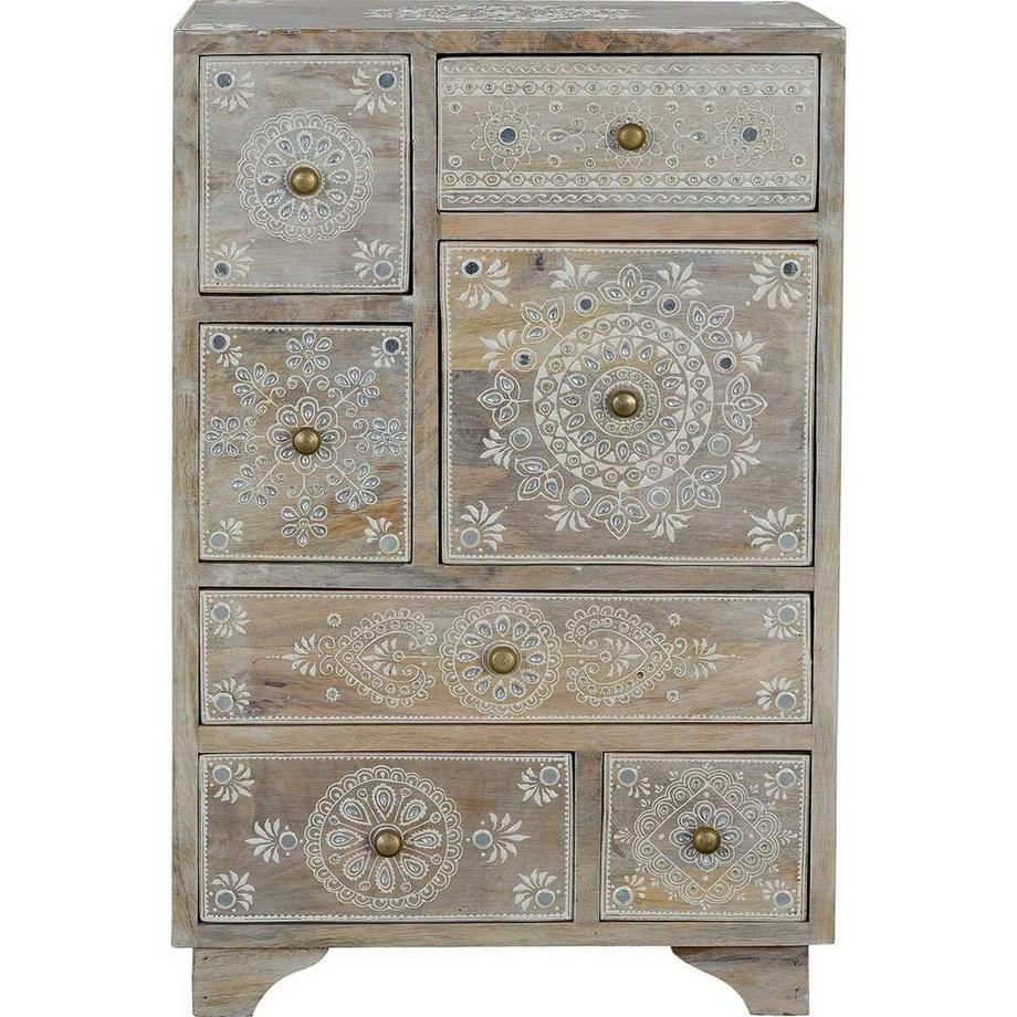 mutoni Table de nuit mangue naturel-blanc  