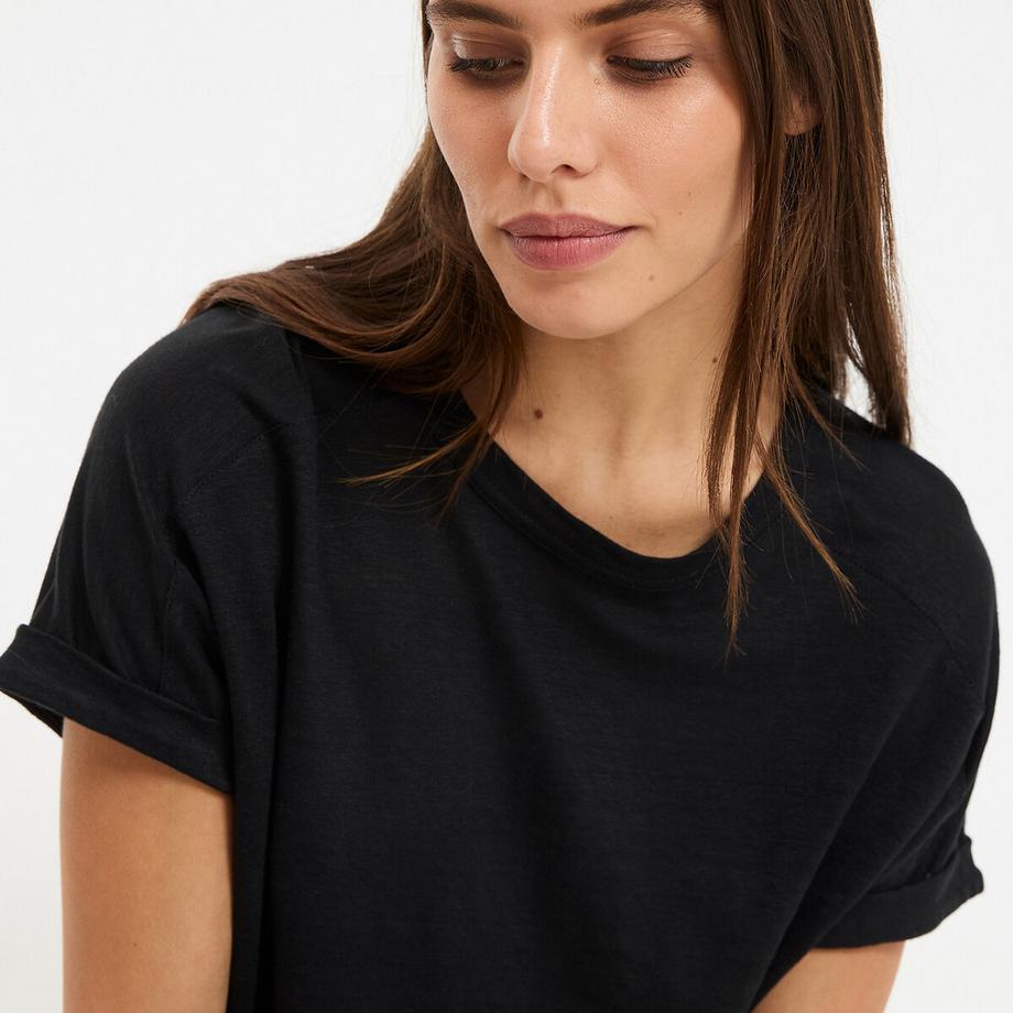 La Redoute Collections Leinen Rundhals T-Shirt  