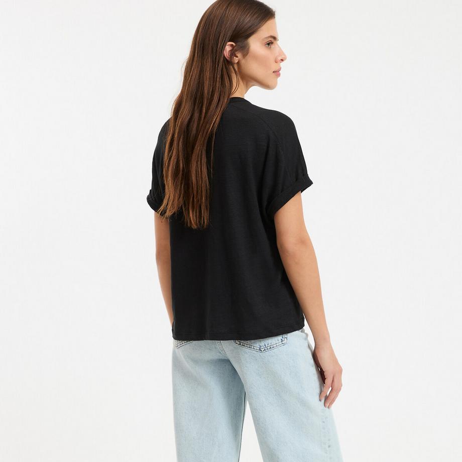 La Redoute Collections Leinen Rundhals T-Shirt  