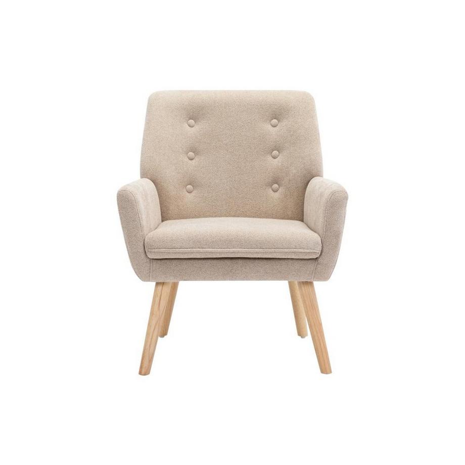 Vente-unique Fauteuil en tissu beige SERINO  