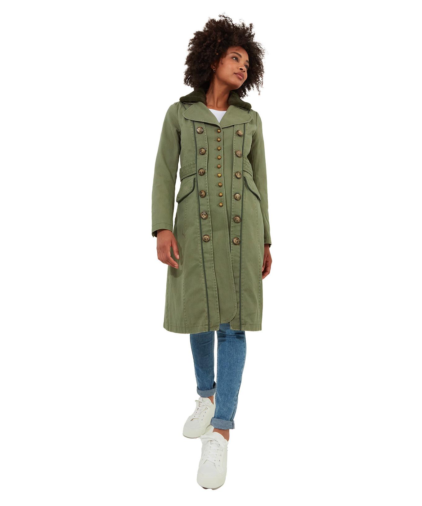 Joe Browns  Manteau Militaire Longiligne Col Fausse Fourrure 