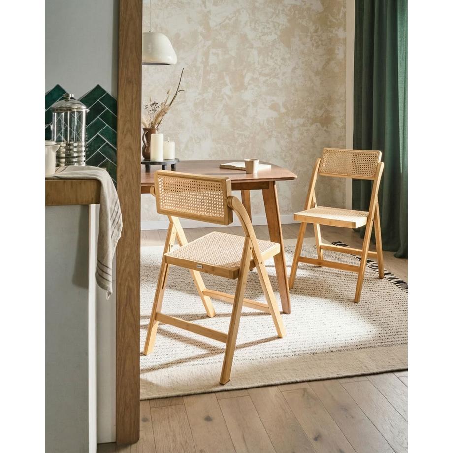 Beliani Esszimmerstuhl 2er Set aus Bambus Boho MODANE  