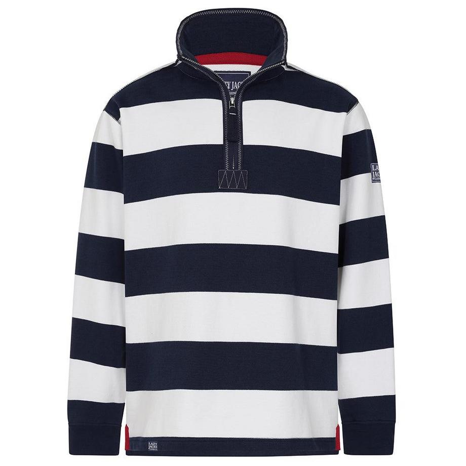 Lazy Jacks Gestreiftes Sweatshirt mit kurzem Reissverschluss  