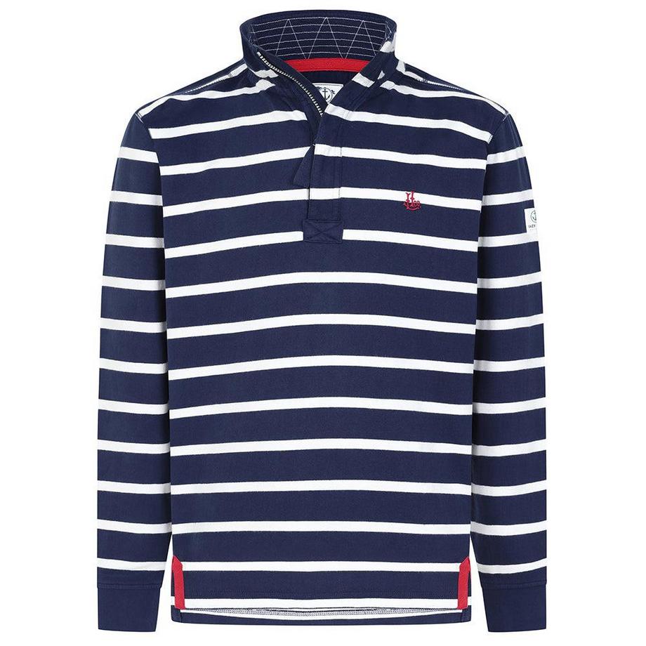 Lazy Jacks Gestreiftes Sweatshirt mit kurzem Reissverschluss  
