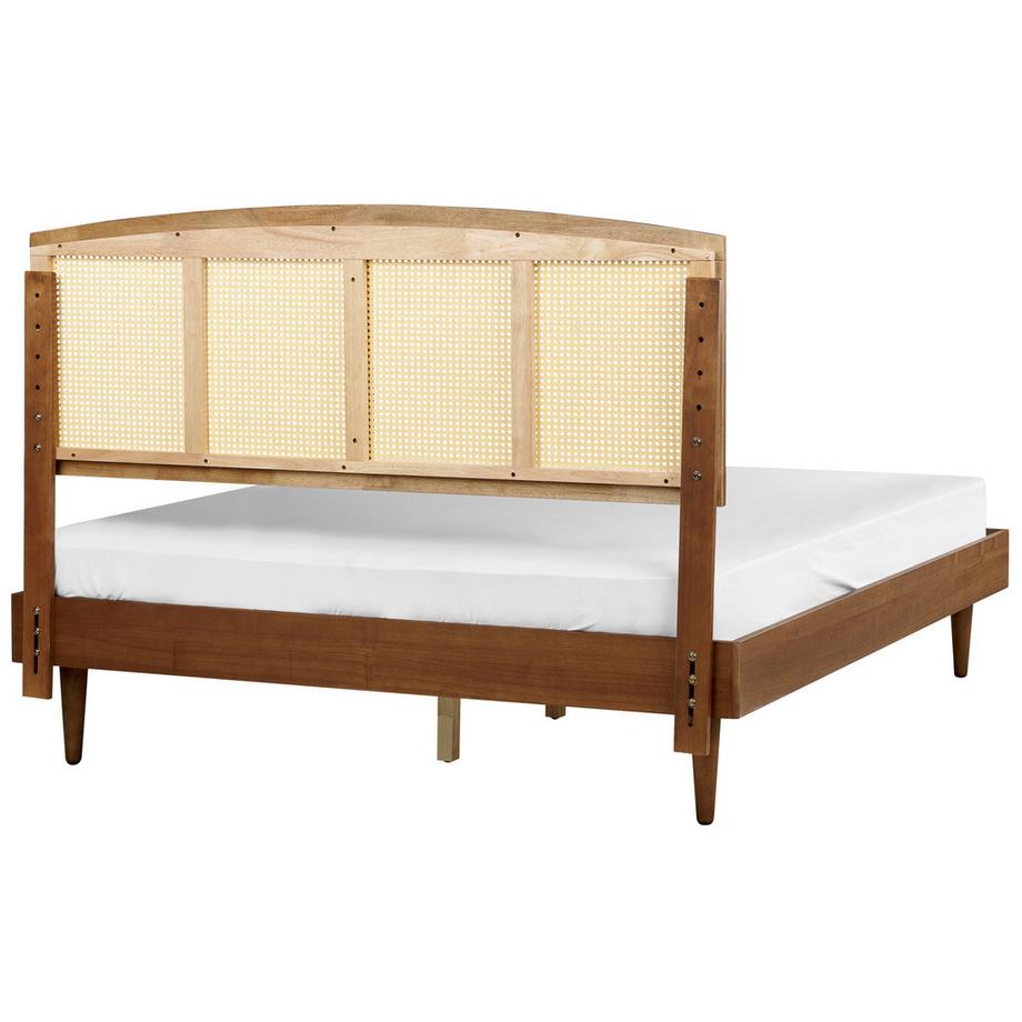 Beliani Letto con LED en Legno di caucciù  VARZY  