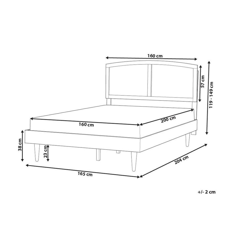 Beliani Letto con LED en Legno di caucciù  VARZY  