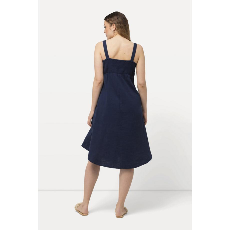 Ulla Popken Abito Midi Mussola Orlo Punte Scollo V Senza Maniche  