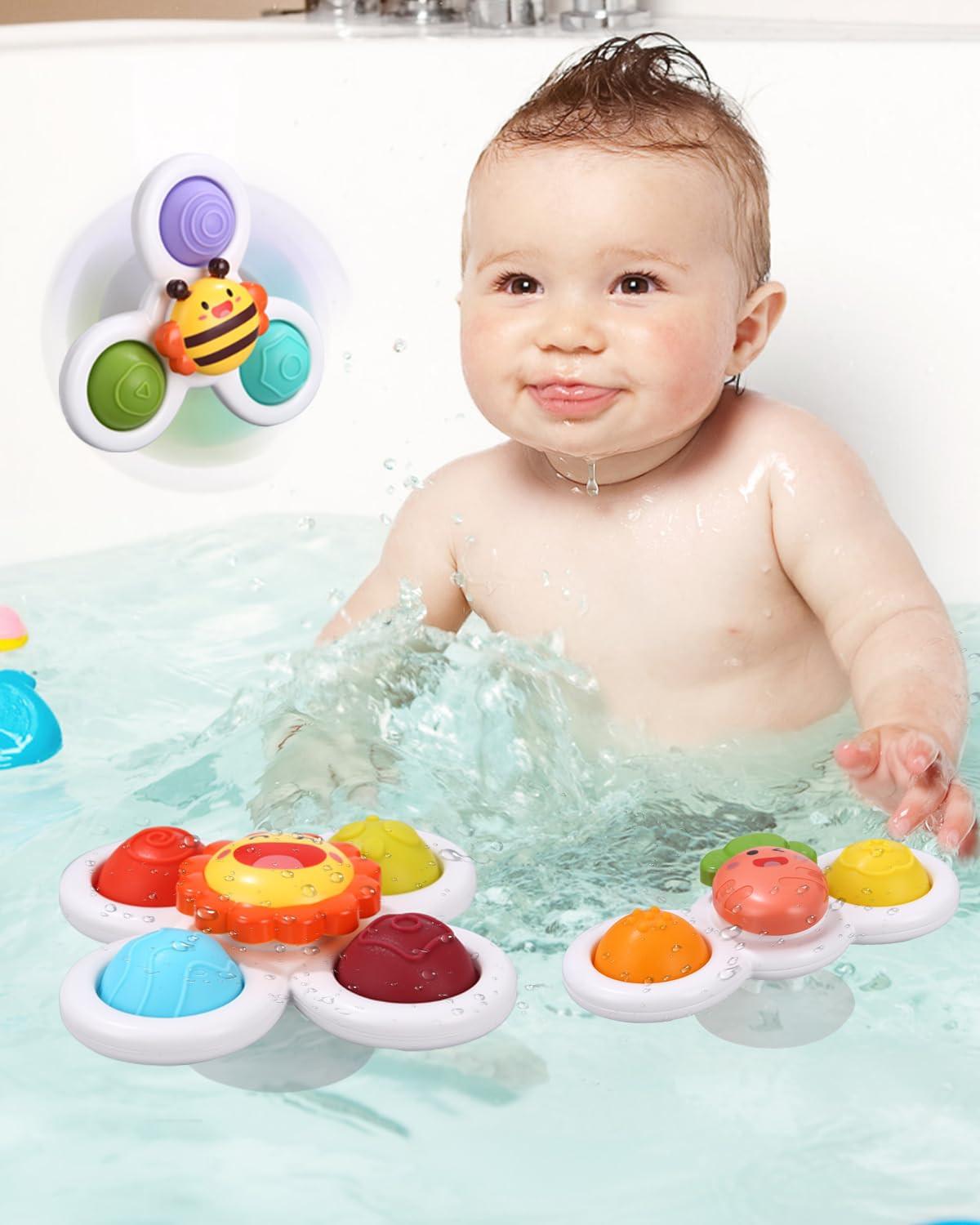 Activity-board  3 Stück Saugnapf Spielzeug, Cartoon Wasser Spielzeug Saugnapf Spielzeug Baby sensorisches Spielzeug für Saugnapf Baby Spielzeug 