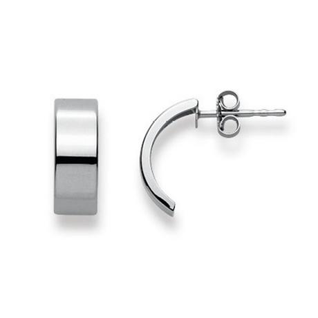 MUAU Schmuck  Clous d'oreilles or blanc 750, 13x5mm 