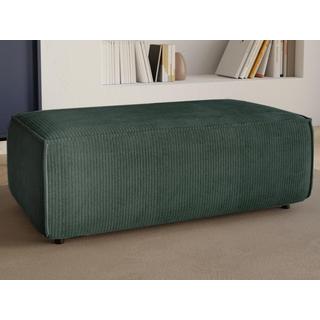 Vente-unique Pouf in Velluto a coste Verde abete AMELIA  