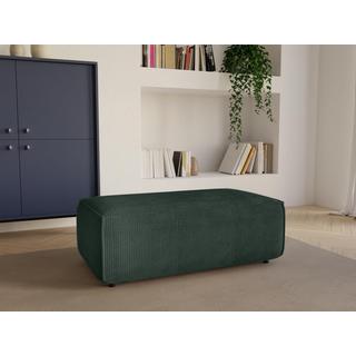 Vente-unique Pouf in Velluto a coste Verde abete AMELIA  