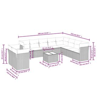 VidaXL Garten sofagarnitur poly-rattan  