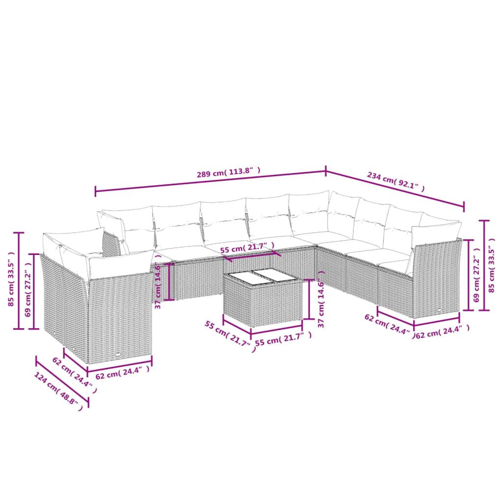 VidaXL Ensemble de canapés de jardin rotin synthétique  