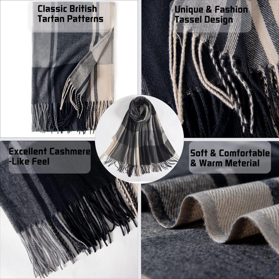 Only-bags.store Karierter Kaschmir-Feeling Oversized Schal  