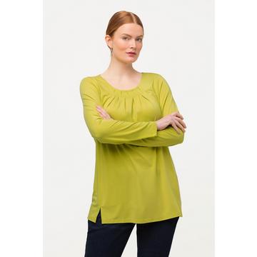 Shirt, Zierfalten, Dekore, Rundhals, 3/4-Arm, Lyocell