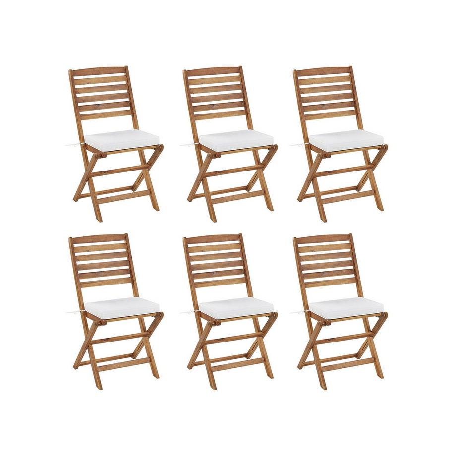 Beliani Gartenstuhlkissen 6er Set aus Polyester Skandinavisch TOLVE  