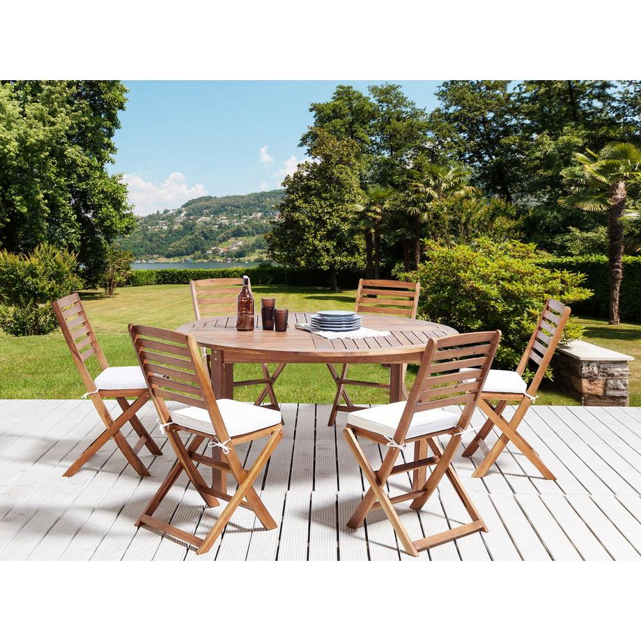Beliani Gartenstuhlkissen 6er Set aus Polyester Skandinavisch TOLVE  