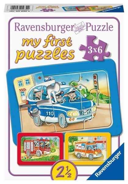 Ravensburger  Puzzle Ravensburger MfP Tiere im Einsatz 3 X 6 Teile 