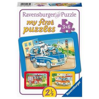 Ravensburger  Puzzle Ravensburger MfP Tiere im Einsatz 3 X 6 Teile 