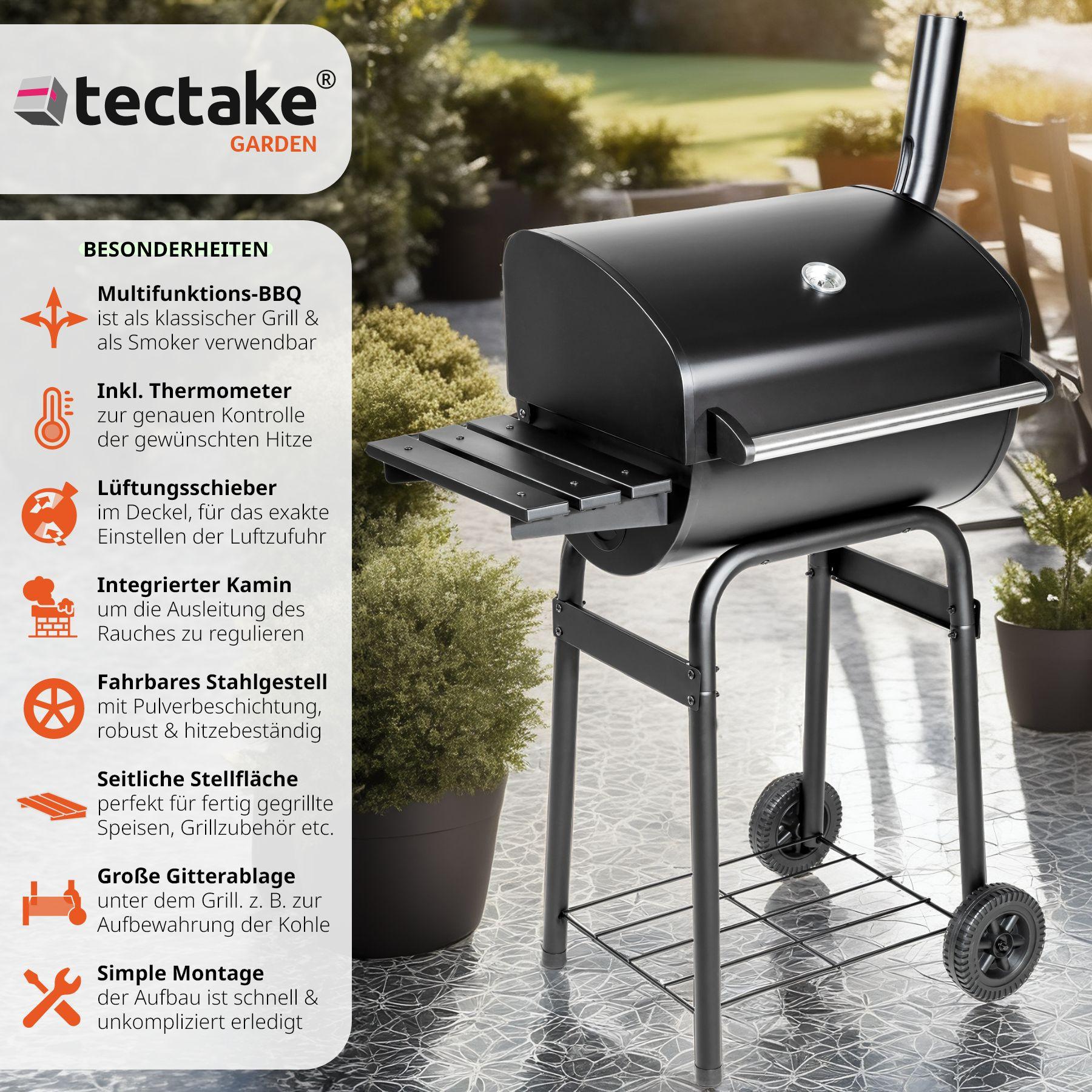 Tectake Barbecue charbon avec thermomètre  