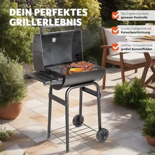 Tectake barbecue a carbonella in metallo verniciato a polvere  