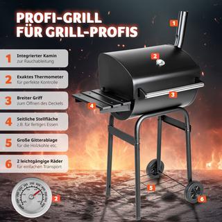 Tectake barbecue a carbonella in metallo verniciato a polvere  