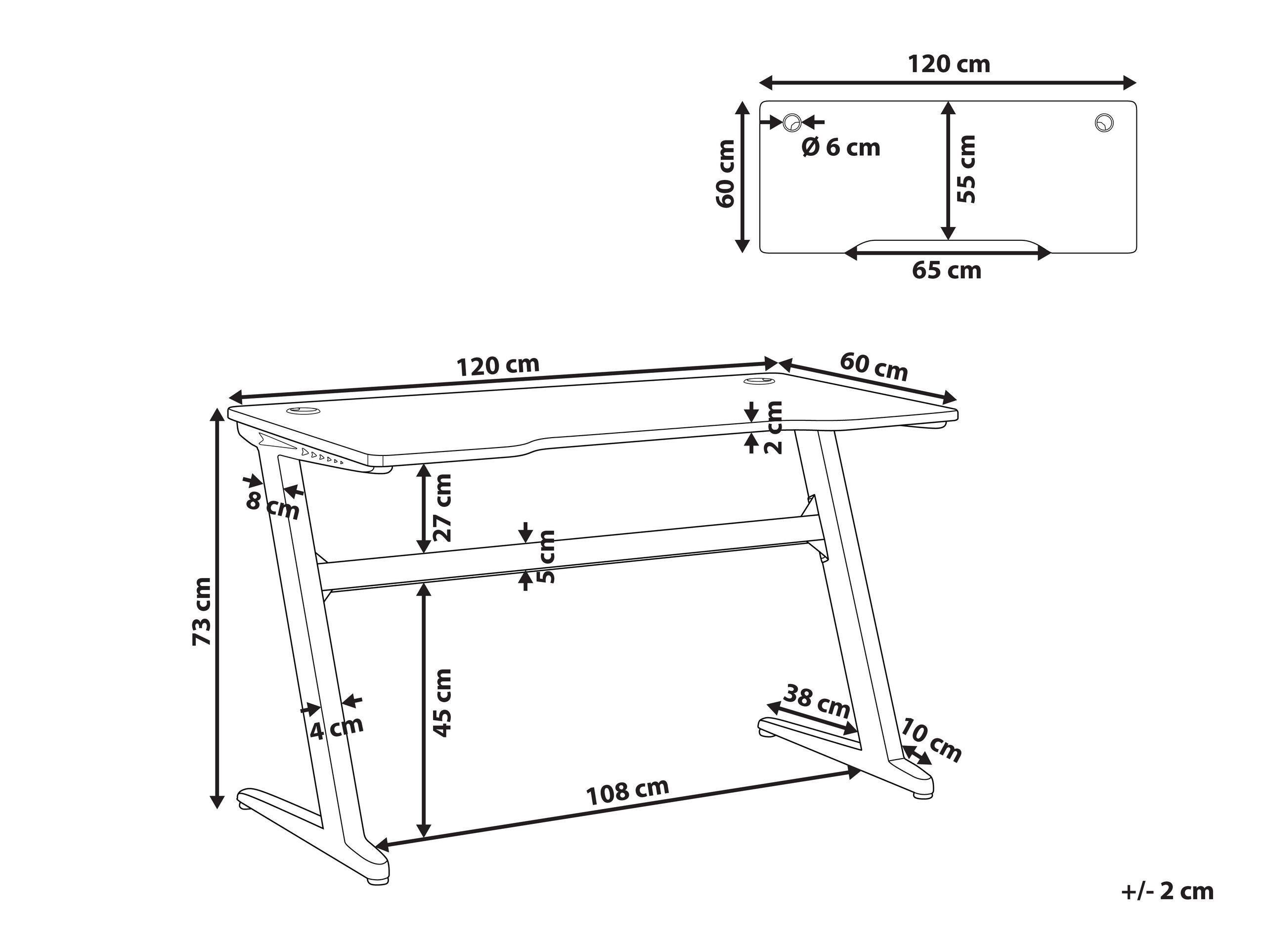 Beliani Gaming-Tisch aus MDF-Platte Modern DARFUR  