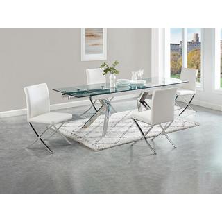 Vente-unique Lot de 6 chaises Simili acier inoxydable CALY  