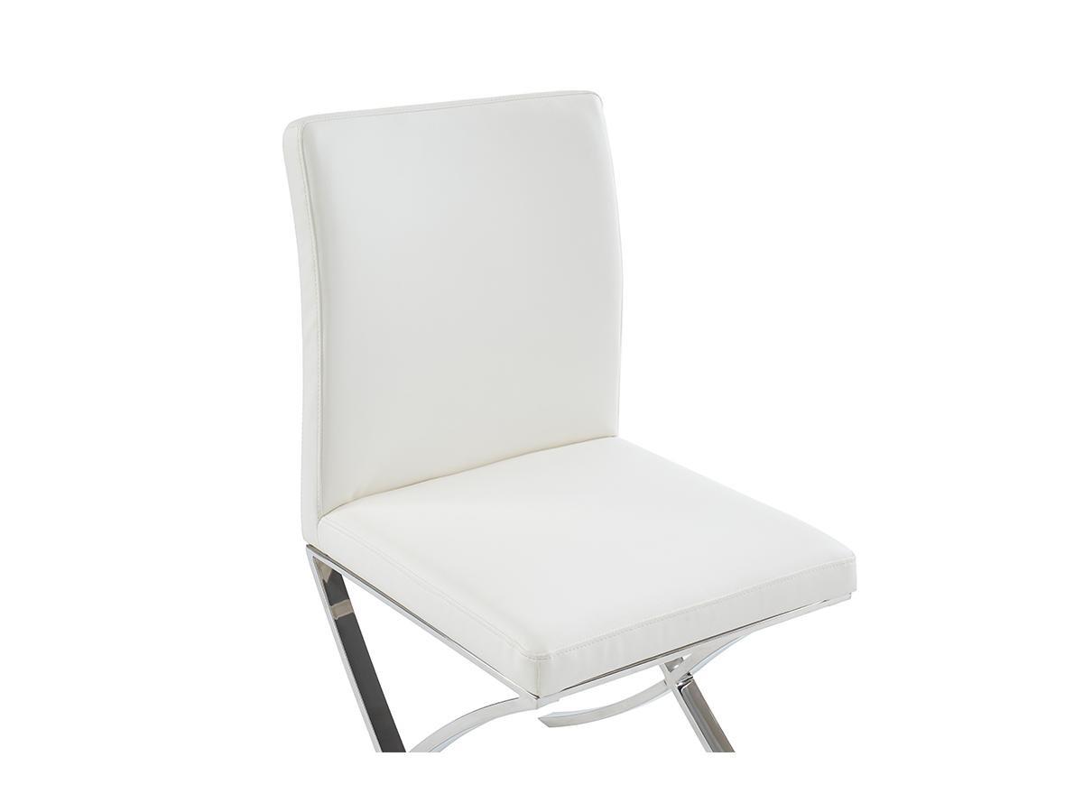 Vente-unique Lot de 6 chaises Simili acier inoxydable CALY  