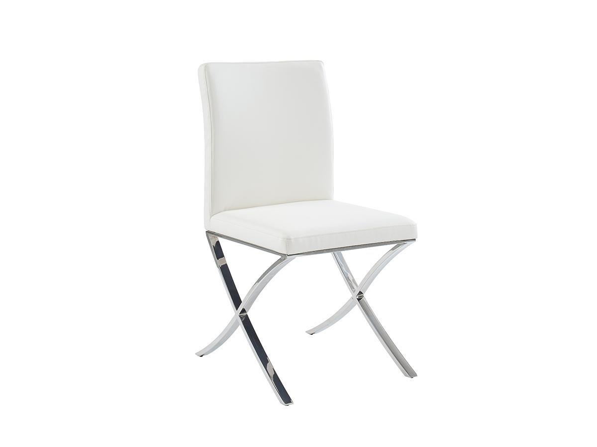 Vente-unique Lot de 6 chaises Simili acier inoxydable CALY  