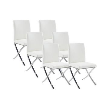 Lot de 6 chaises Simili acier inoxydable CALY