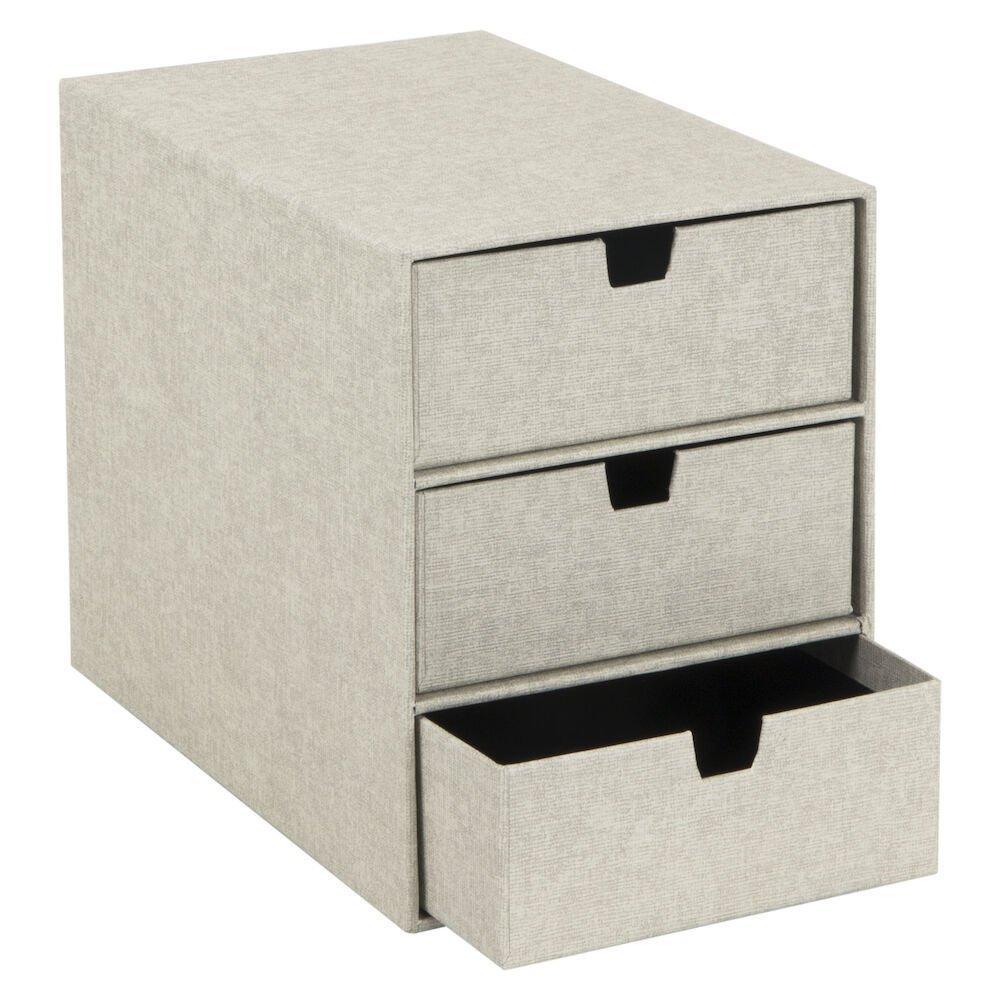 Bigso Box of Sweden Ingrid Schubladenbox 3 compartiments - toile Linnen  
