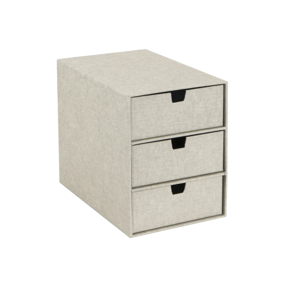 Bigso Box of Sweden INGRID Schubladenbox 3 Fächer   Linnen Canvas  