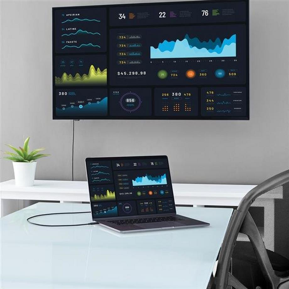 STARTECH.COM  StarTech.com Cavo adattatore USB C a HDMI da 2m - Cavo video USB tipo C a HDMI 2.0 - Compatibile con Thunderbolt 3 - USB Type C Laptop a HDMI Monitor/Display - DP 1.2 Alt Mode HBR2 - Nero 