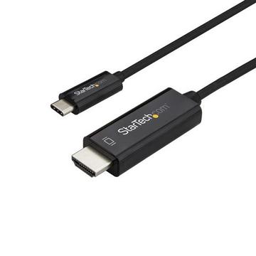 StarTech.com Cavo adattatore USB C a HDMI da 2m - Cavo video USB tipo C a HDMI 2.0 - Compatibile con Thunderbolt 3 - USB Type C Laptop a HDMI Monitor/Display - DP 1.2 Alt Mode HBR2 - Nero