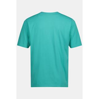 JP1880  T-shirt basic con scollo a V turchese chiaro 