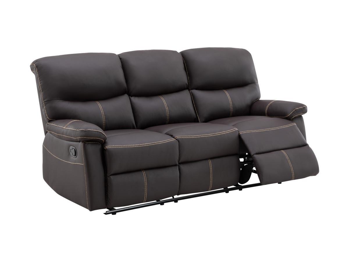 Vente-unique Couchgarnitur Relax 3+1 - Kunstleder - Braun - CANBY  